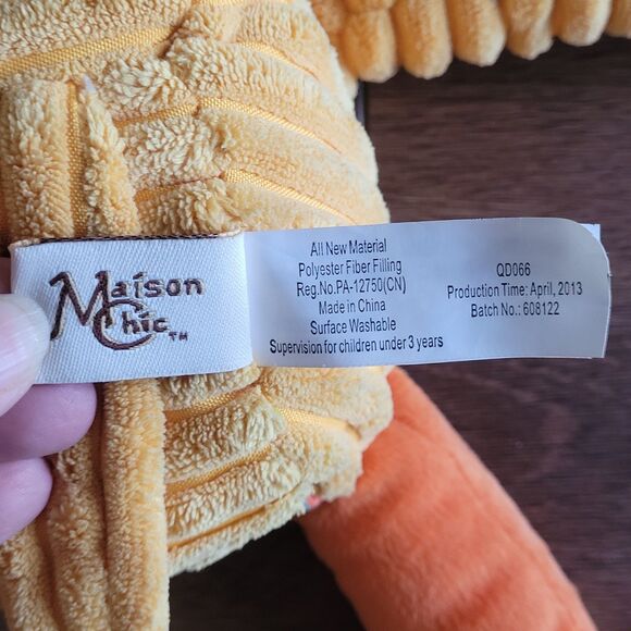 Maison Chic Plush Tiger Soft Corduroy Long Legged Lovey Stuffed Animal Toy 20" - Picture 8 of 10